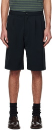 nanamica Black Double Pleats Shorts