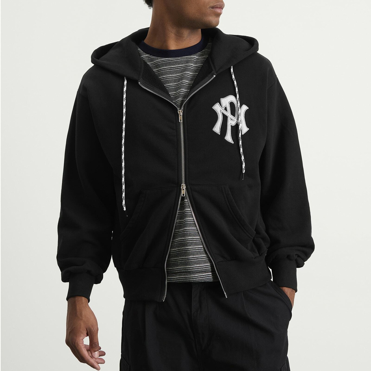 No Problemo Men's NYP Zip Hoodie in Black