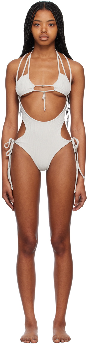 [HYEIN SEO] ソ・ヘインHyein Seo 水着 Swimsuits(送料関税込み) Hyein Seo Gray Layered One-Piece Hyein Seo