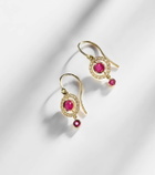 Ileana Makri Orbit 18kt gold drop earrings with rubies and diamonds
