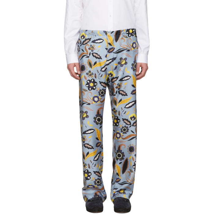 Photo: Fendi Blue Floral Pyjama Trousers