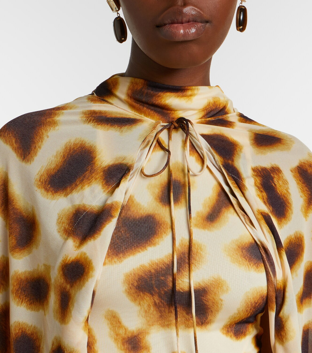 Christopher Esber Gyre printed asymmetric caped minidress