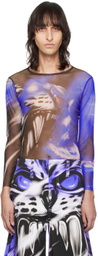 Gerrit Jacob Blue & Black Printed Long Sleeve T-Shirt