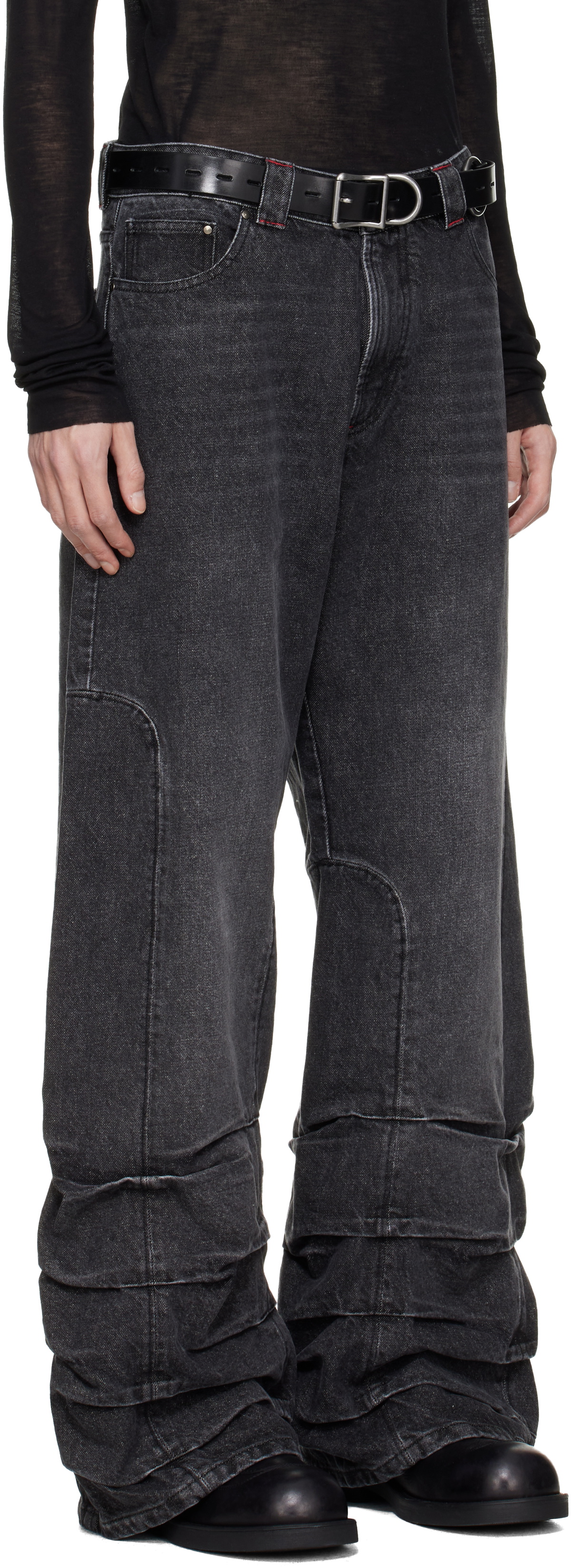 AVAVAV Black Smock Detailed Jeans