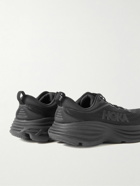 Hoka One One - M Bondi 8 Rubber-Trimmed Mesh Running Sneakers - Black