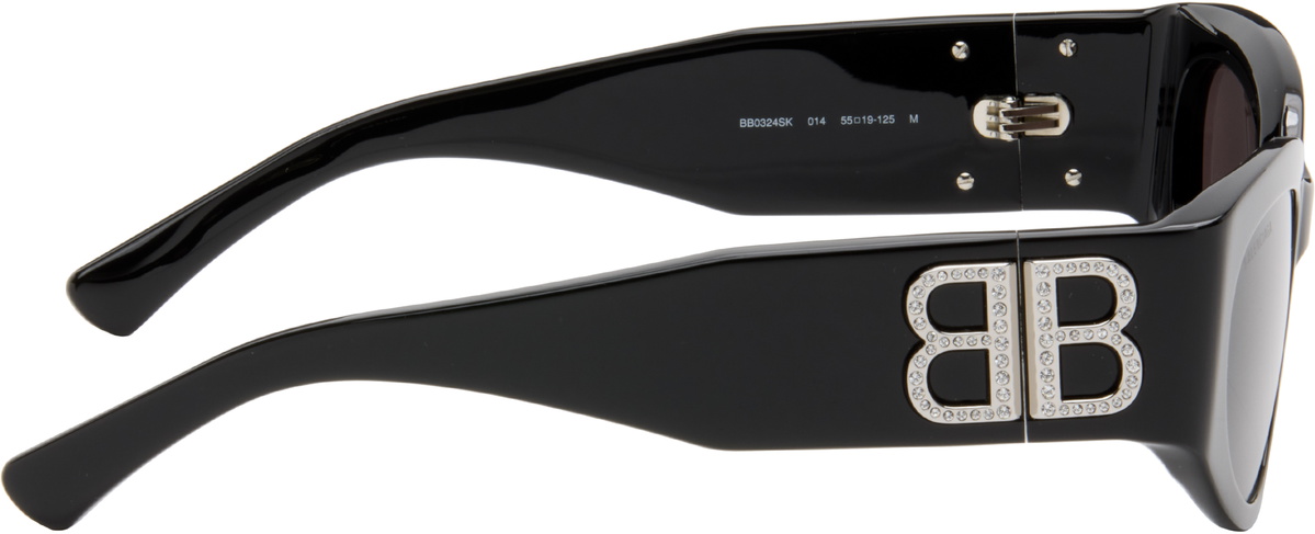 Balenciaga Black Bossy Cat Eye Strass Sunglasses