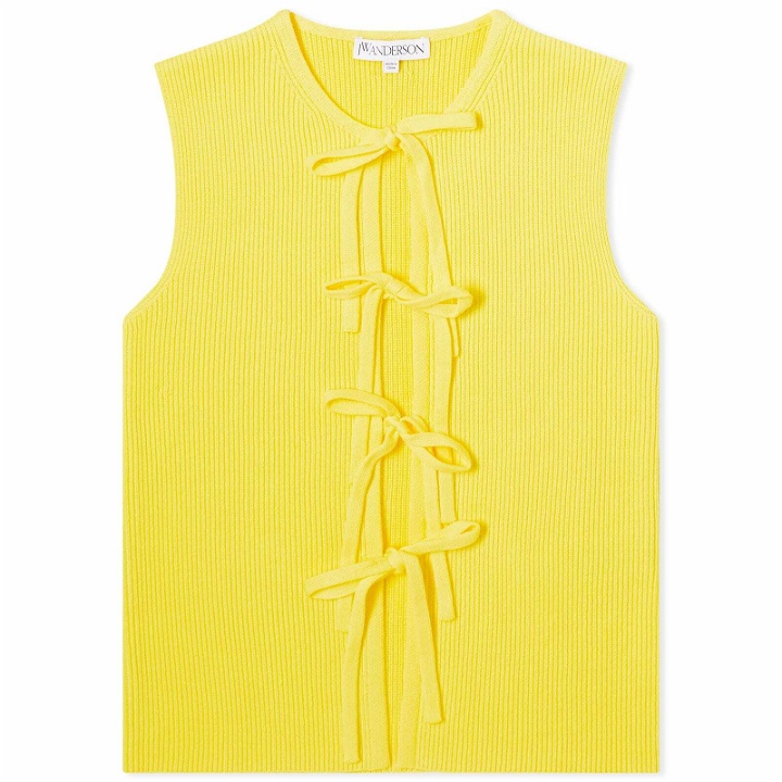 Photo: JW Anderson Women's Bow Tie Tank Top in Bright Yellow