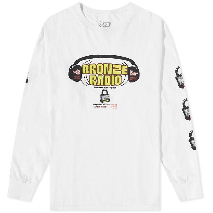 Photo: Bronze 56k Men's Long Sleeve Don't Touch That Fucking Dial T-Shirt in White