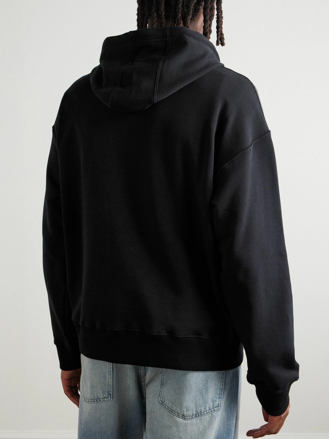 Missoni - Jacquard-Panelled Cotton-Jersey Hoodie - Black Missoni