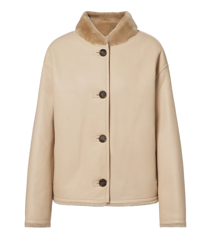 Photo: Yves Salomon Reversible shearling-trimmed leather jacket