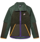 Nike - Sportswear Contrast-Tipped Nylon-Trimmed Fleece Jacket - Green