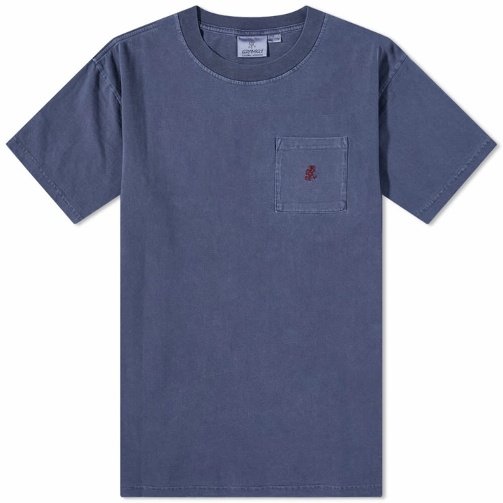 Photo: Gramicci Men's One Point T-Shirt in Navy Pigment