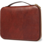 Brunello Cucinelli - Burnished Full-Grain Leather Pouch - Brown