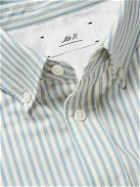 Mr P. - Button-Down Collar Striped Organic Cotton Oxford Shirt - Blue