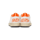 Golden Goose White and Orange Ball Star Sneakers