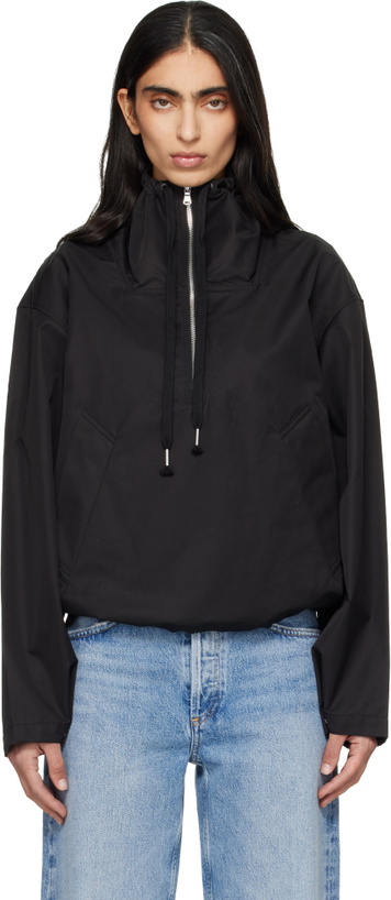 Photo: AGOLDE Black Lydia Nylon Popover Anorak