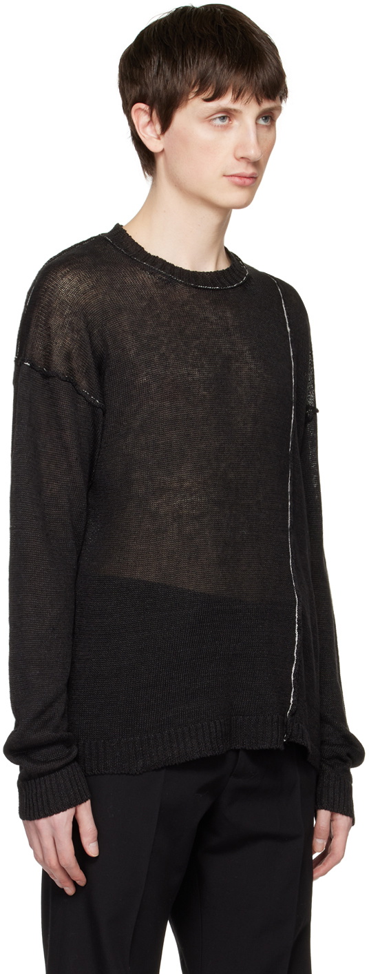 Isabel Benenato Black Asymmetric Sweater