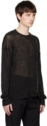 Isabel Benenato Black Asymmetric Sweater