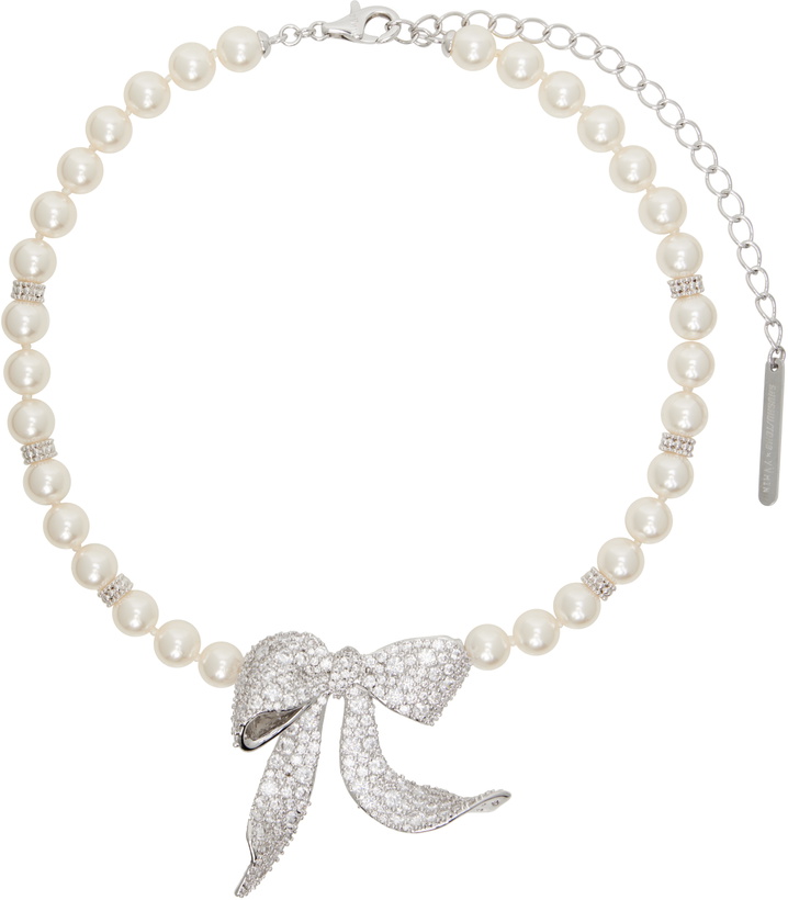 Photo: SHUSHU/TONG YVMIN Edition Diamond Bowknot Faux-Pearl Necklace