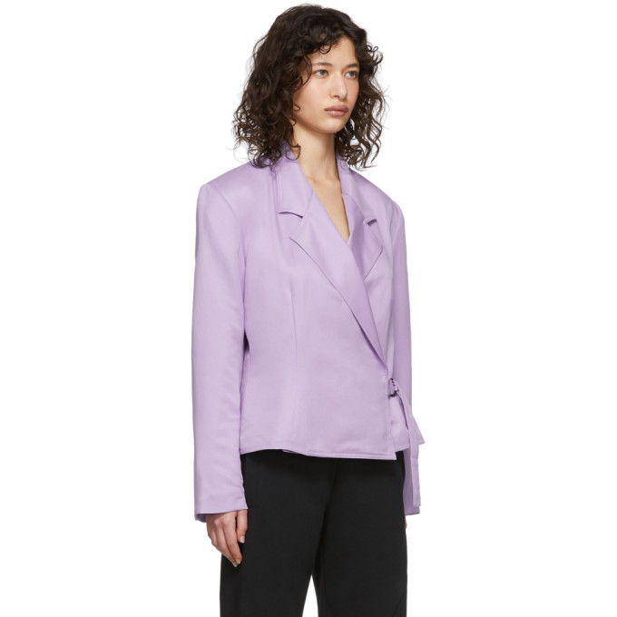 Pyer Moss Purple Wrap Blazer