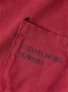 Enfants Riches Déprimés - Thrashed Distressed Logo-Print Cotton-Jersey T-Shirt - Red