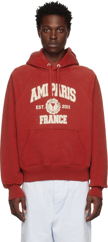 Photo: AMI Paris Red 'Paris' Hoodie