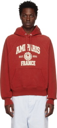 AMI Paris Red 'Paris' Hoodie