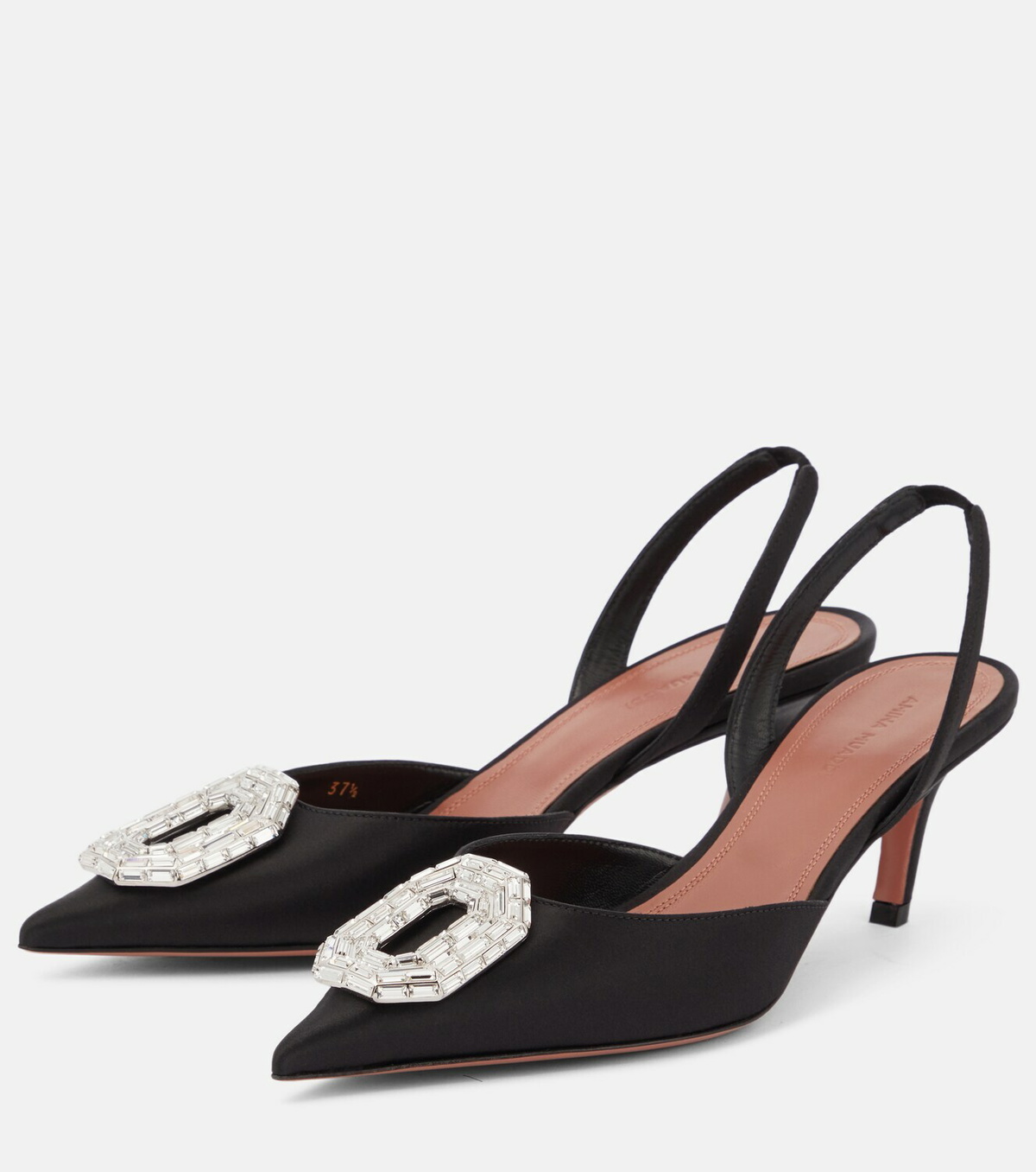 Amina Muaddi - Camelia satin slingback pumps Amina Muaddi