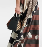 Loewe Hammock Small leather-trimmed raffia tote bag