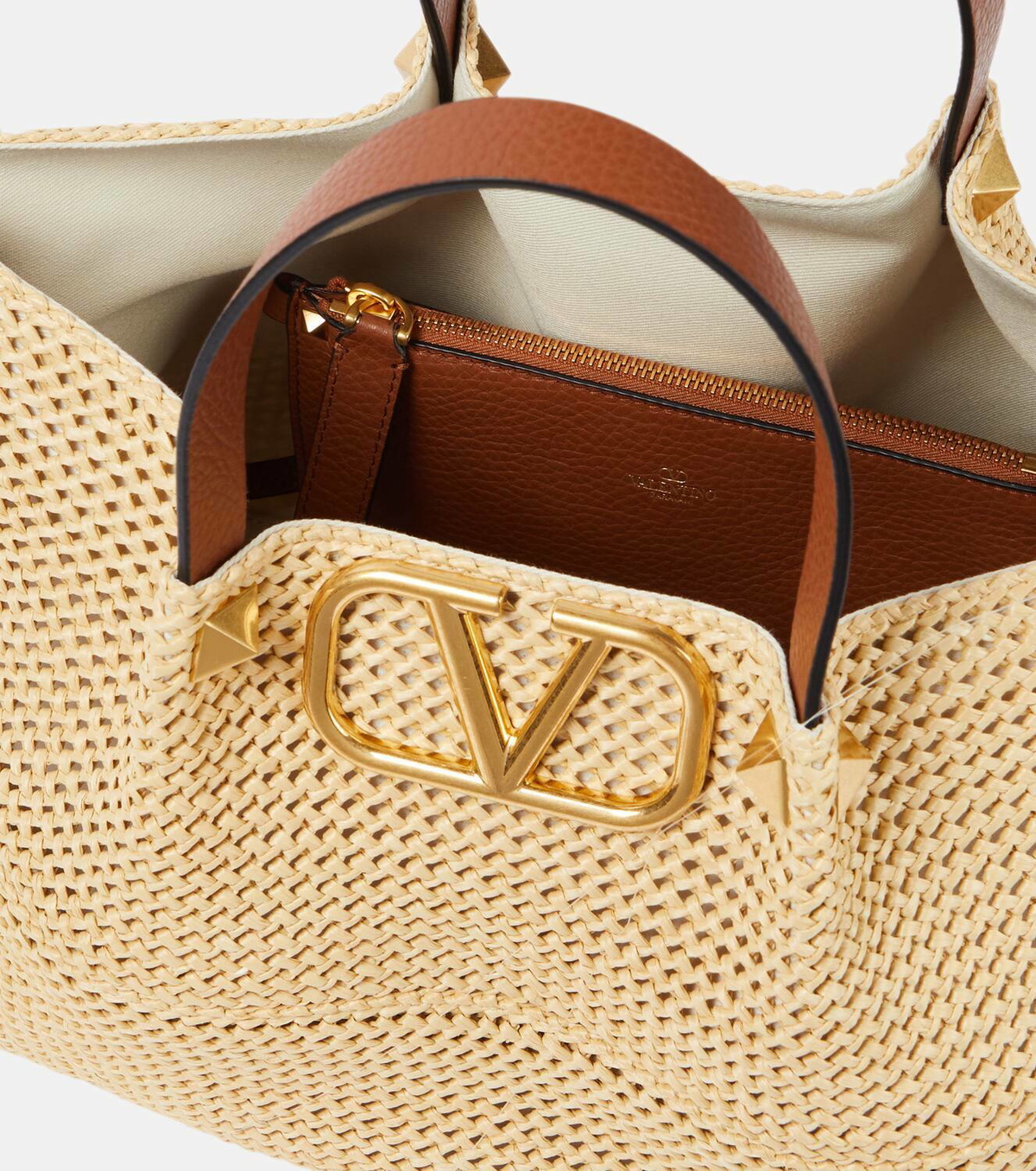 トートバッグ Valentino Garavani Vlogo Signature Tote Bag Valentino Garavani Medium Straw VLogo Signature Tote Bag