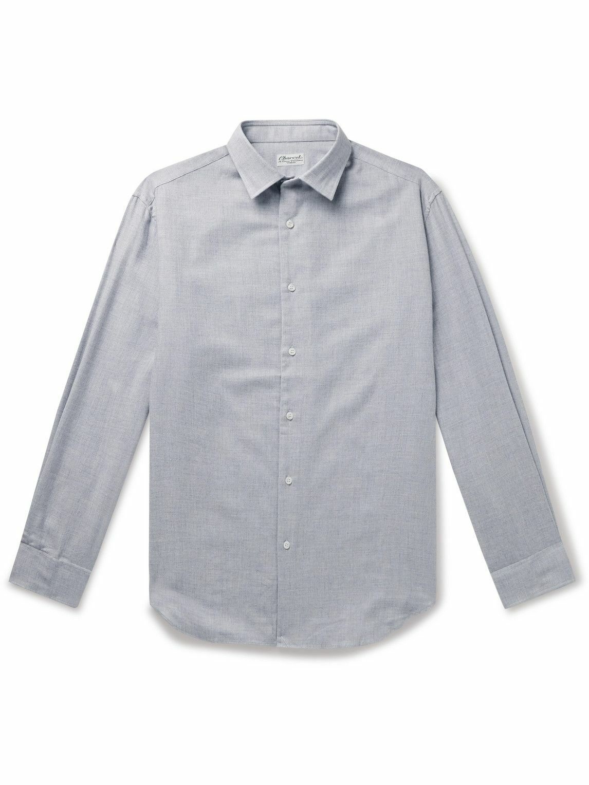 Photo: Charvet - Brushed Cotton and Wool-Blend Shirt - Gray