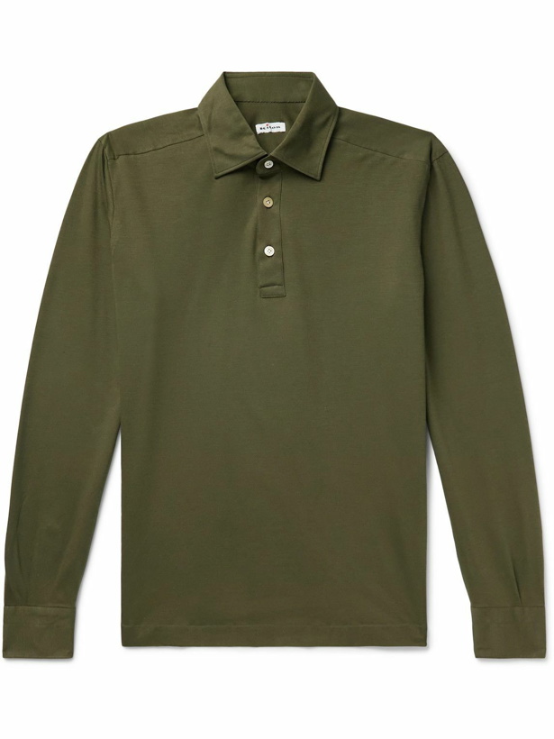 Photo: Kiton - Cotton-Jersey Polo Shirt - Green