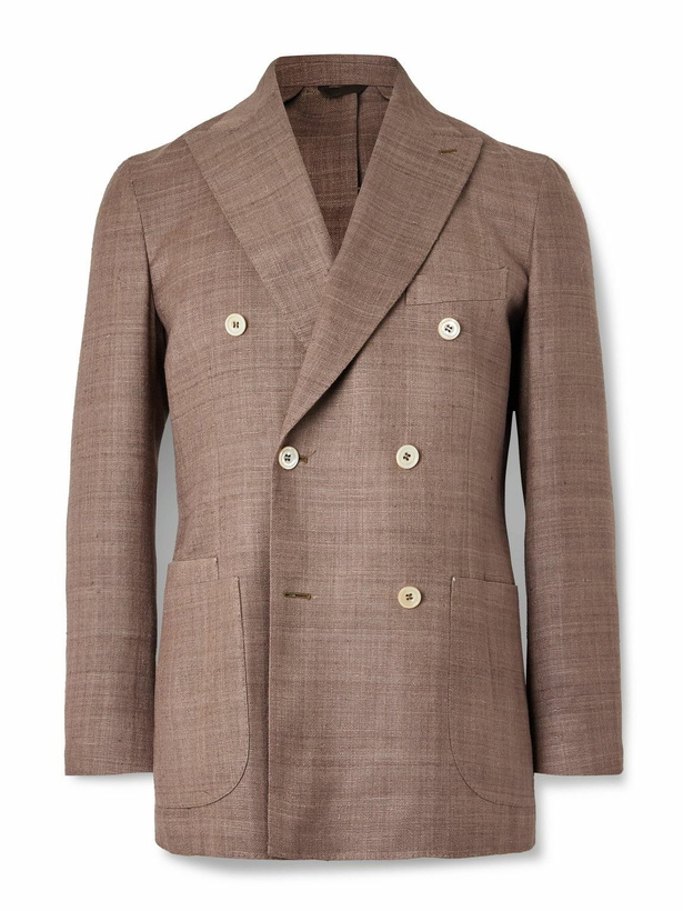 Photo: Drake's - Double-Breasted Silk Blazer - Brown