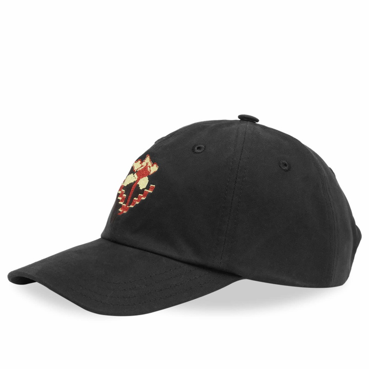 Photo: Drake's Men's Embroidered Flower Baseball Cap in Black 