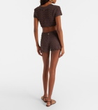 Bananhot Mina open-knit cotton-blend shorts