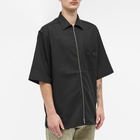 VTMNTS Men's Zip-up Short Sleeve Shirt in Black