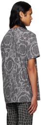 Versace Gray Barocco Silhouette T-Shirt