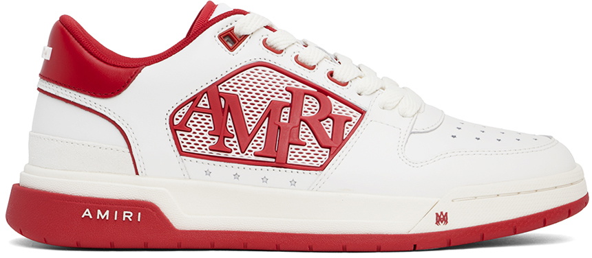 AMIRI White & Red Classic Low Sneakers Amiri