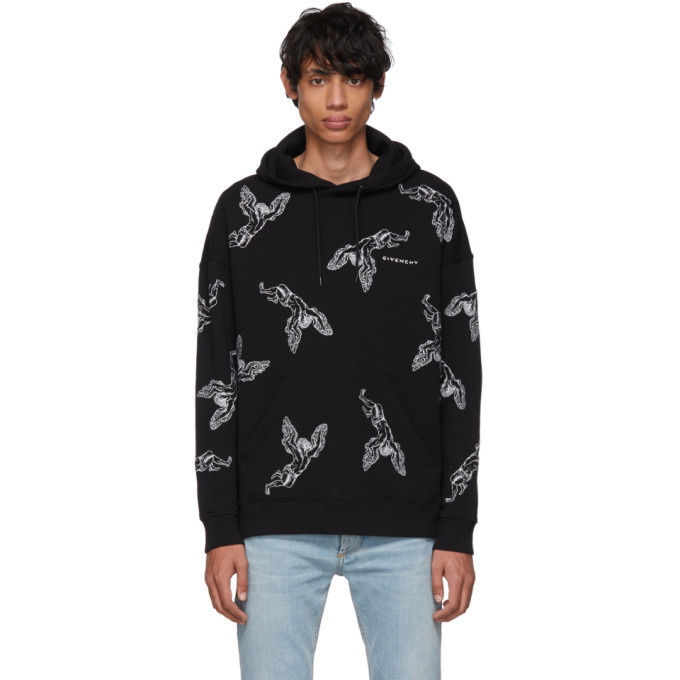 Photo: Givenchy Black Icarus Regular-Fit Hoodie