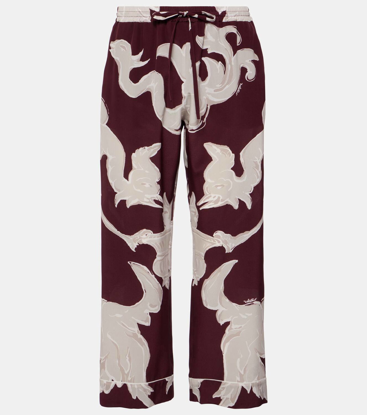 Valentino Printed silk crêpe de chine wide-leg pants