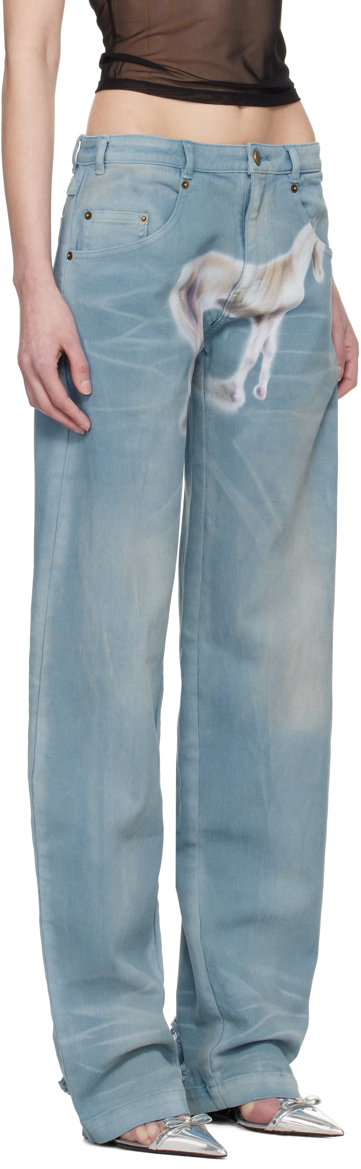 Mowalola Blue MISS SIXTY Edition Air Spray Straight Leg Jeans