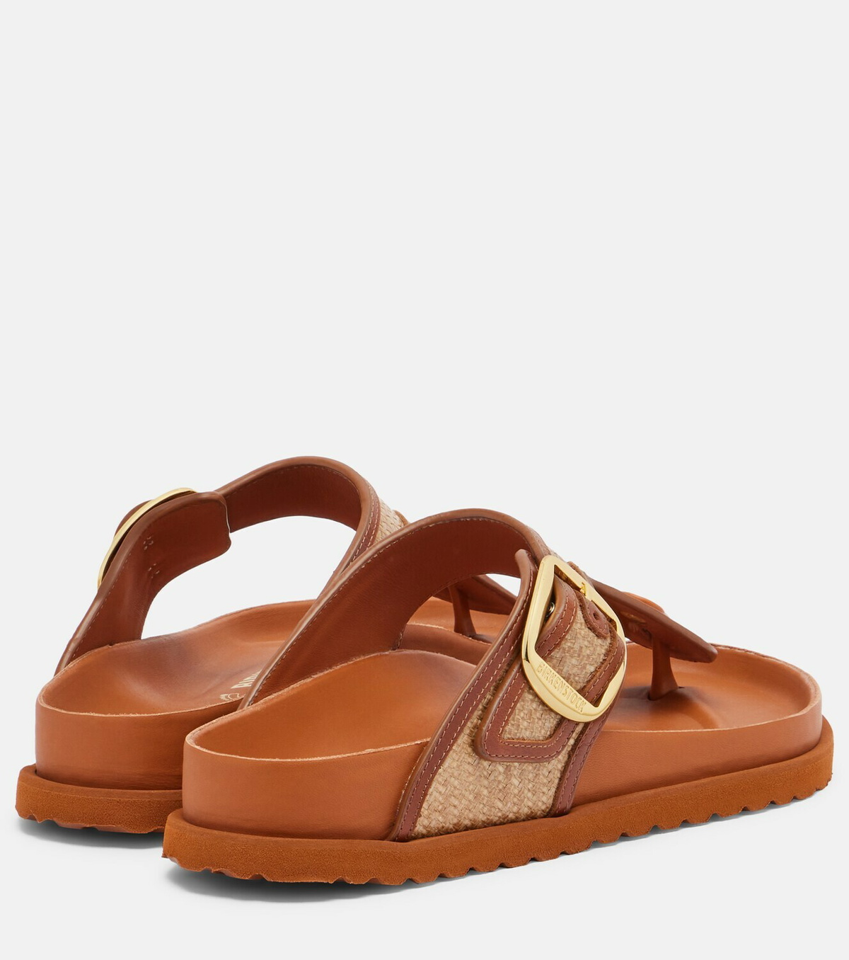 Birkenstock 1774 Gizeh leather-trimmed woven thong sandals