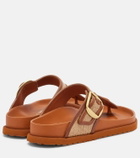 Birkenstock 1774 Gizeh leather-trimmed woven thong sandals