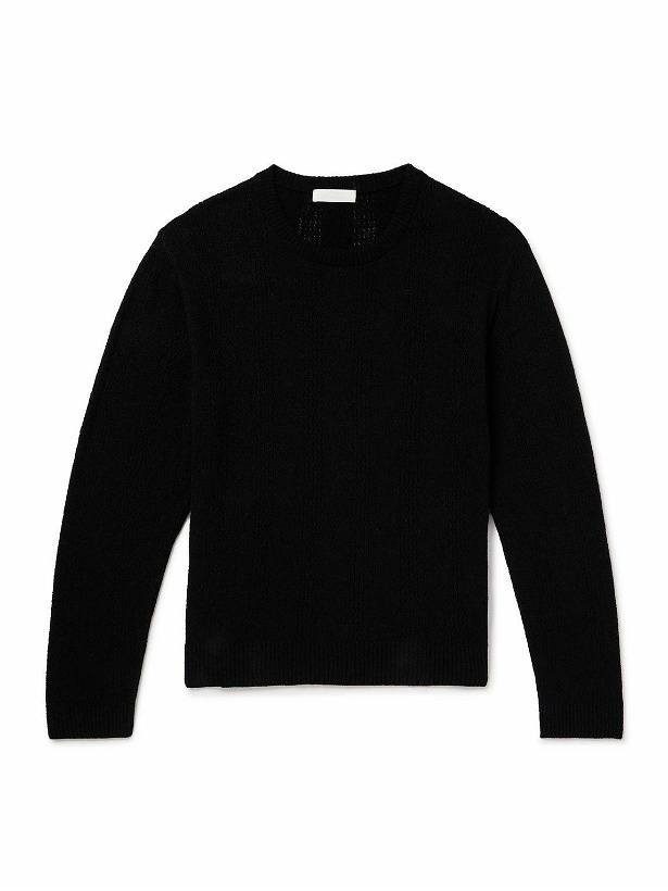 Photo: mfpen - Everyday Striped Organic Cotton-Blend Bouclé Sweater - Black