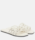 Loewe Petal Anagram leather slides