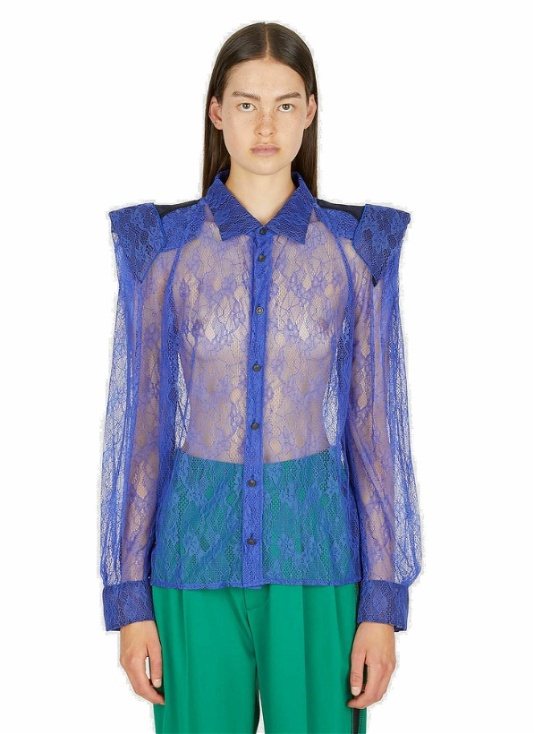 Photo: Extreme Shoulder Lace Shirt in Blue