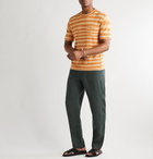 Mr P. - Striped Knitted Linen T-Shirt - Orange