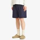 Late Checkout Men's Pinstripe Origami Shorts in Navy