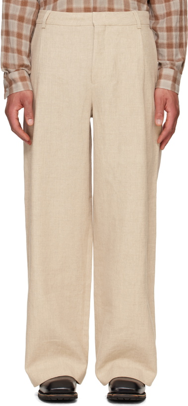 Photo: Holzweiler Beige Alex One Pleat Trousers