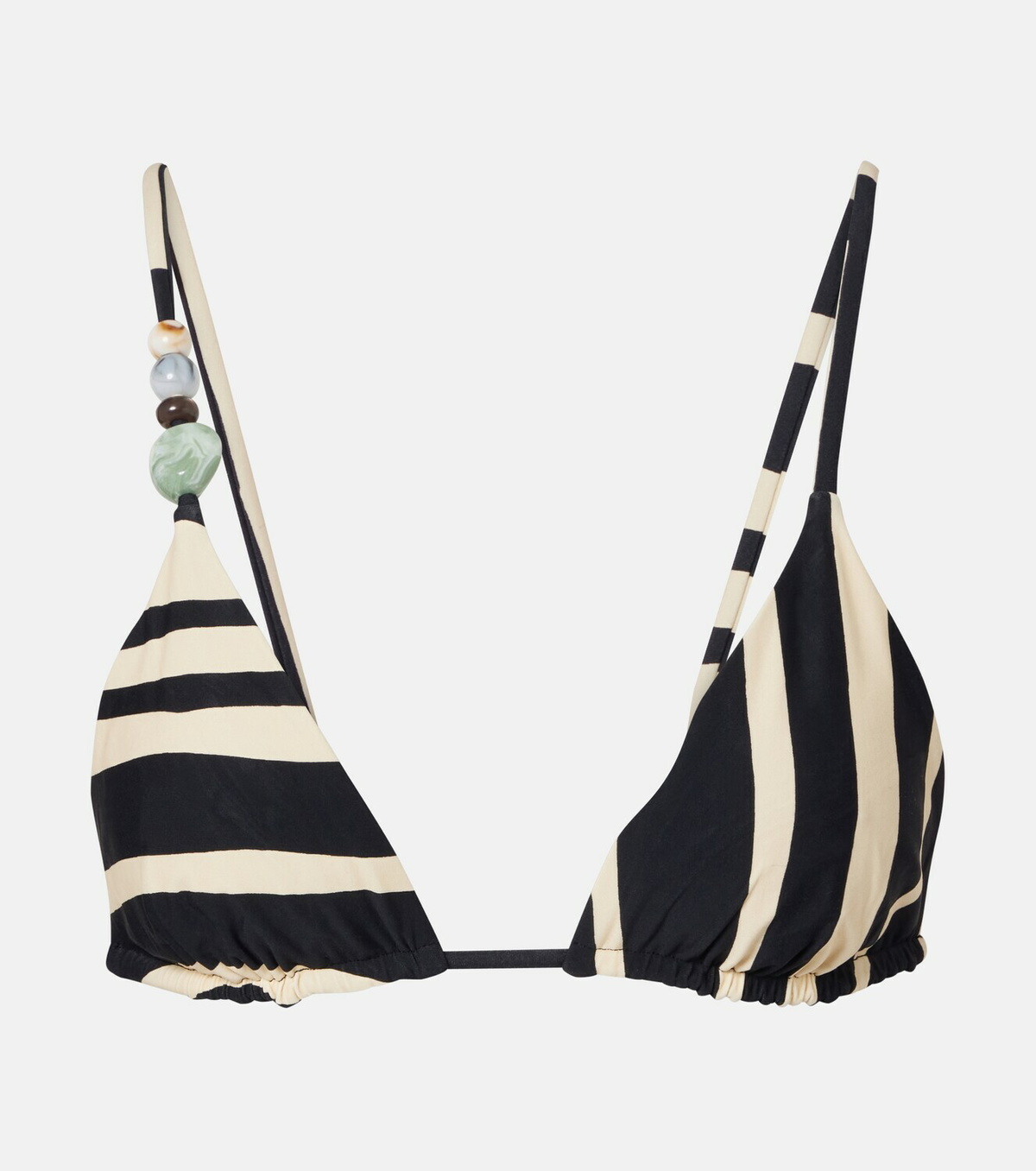 SIR Embellished striped bikini top